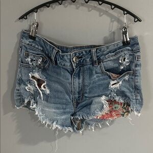 American Eagle Outfitters Blue Distressed Jean Shorts 12
